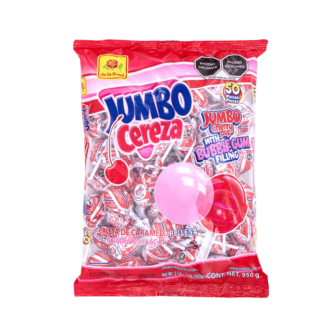 Bolsa de paletas Jumbo Cereza con relleno de chicle
