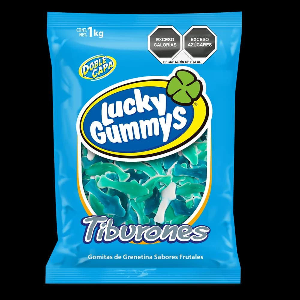 Bolsa de gomitas Tiburones Lucky Gummys de un kilo